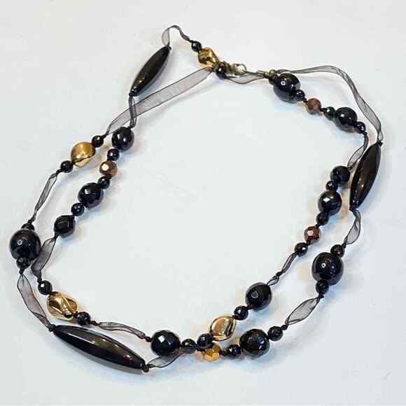 Cookie Lee Jewelry - Cookie Lee Bead & Ribbon long necklace